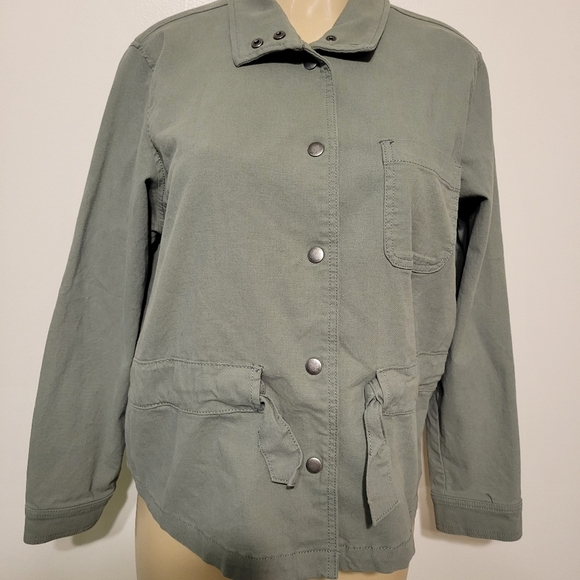 LC Lauren Conrad Green Large  Military Utility Jacket Camo Hunting Farm - Picture 4 of 5